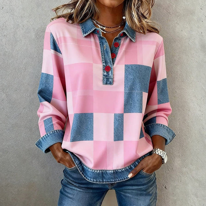 Bunte Bluse Mit Geometrischem Druck