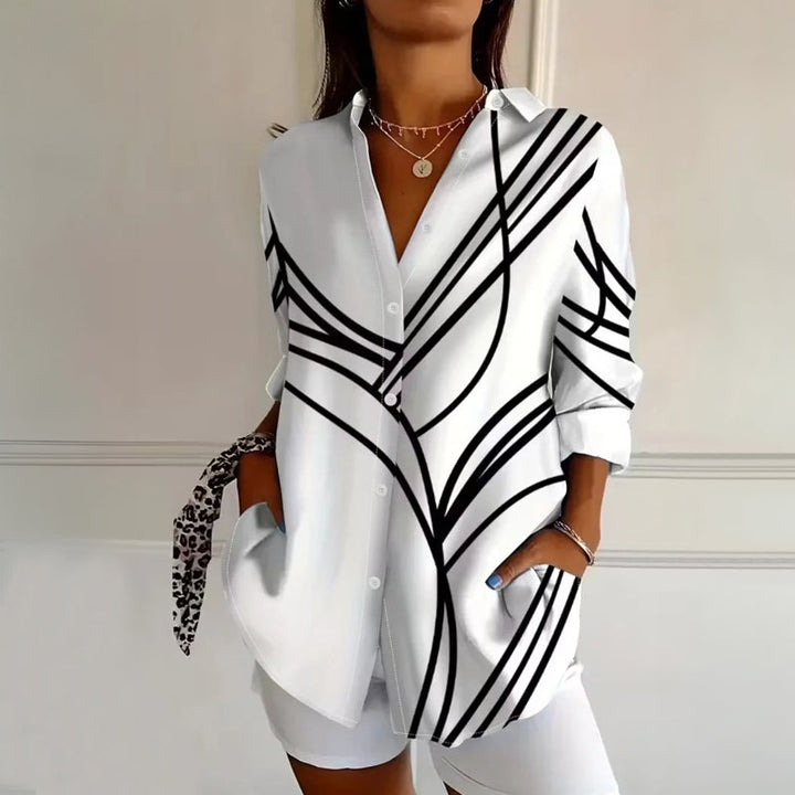 Bluse Mit Herz- Und Blumendruck