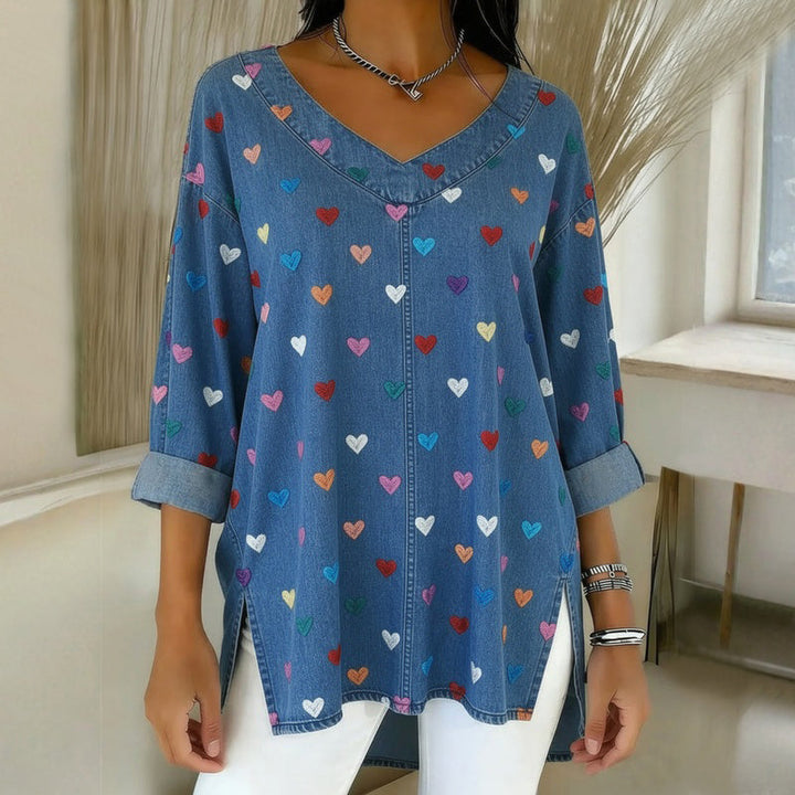 Lässiges T-Shirt Mit Katzen-Print