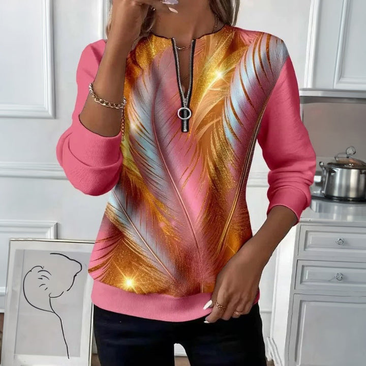Lässige Bluse Mit Gestreiftem Druck