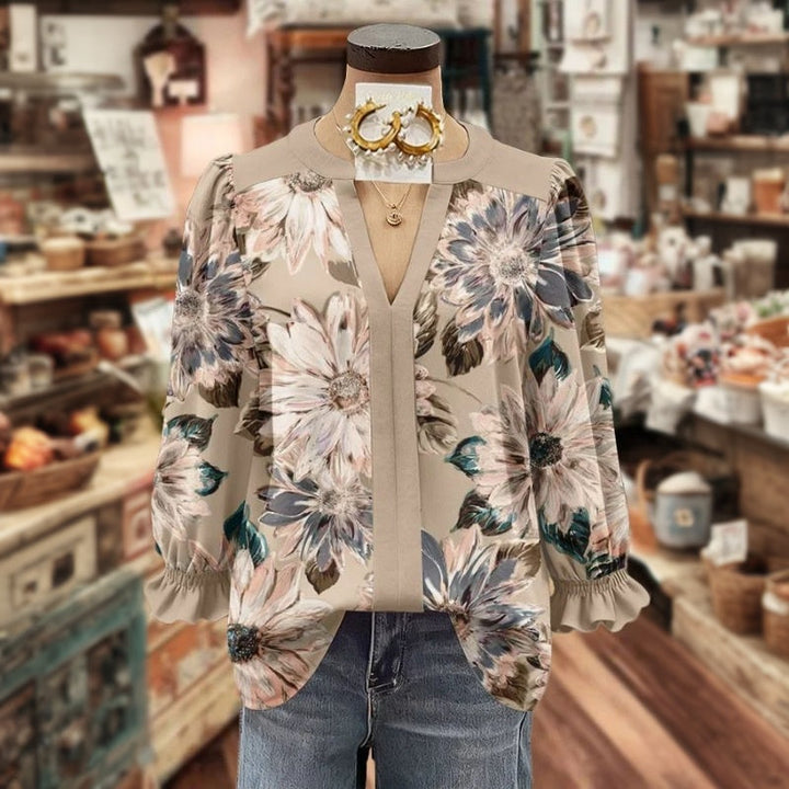 Lässige Bluse Mit Gestreiftem Druck