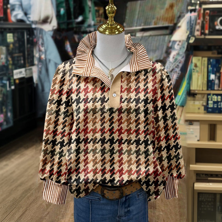 Lässige Bluse Mit Blattdruck