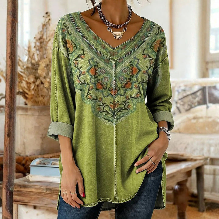 Lässiges Bedrucktes Patchwork-Kleid