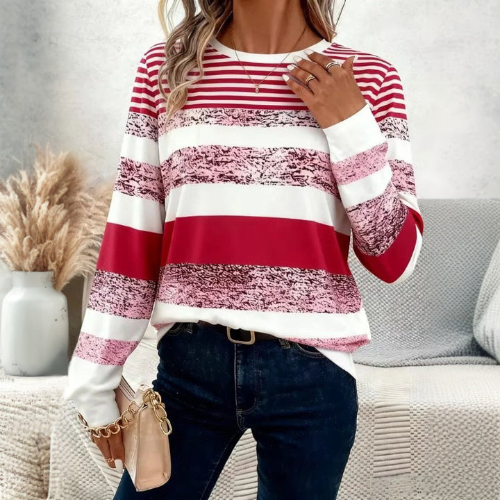 Lässige Bluse Mit Blattdruck