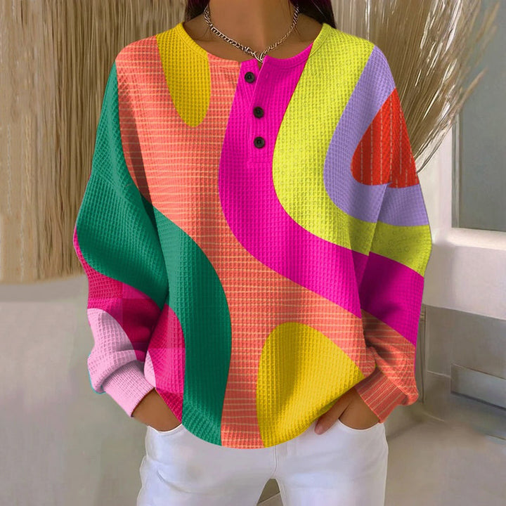 Buntes T-Shirt Mit Abstraktem Druck