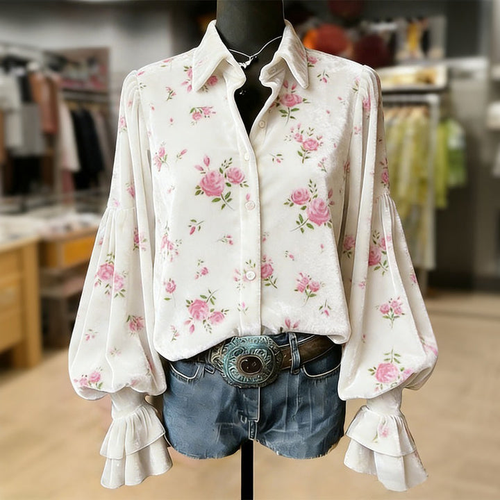 Lässige Bluse Mit Gestreiftem Druck