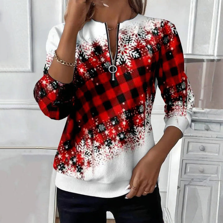 Bedruckte Bluse Im Vintage-Ethno-Stil